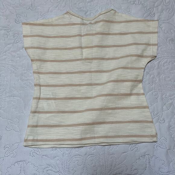 Zara Striped Henley Shirt Size 6-9m - Picture 4 of 5